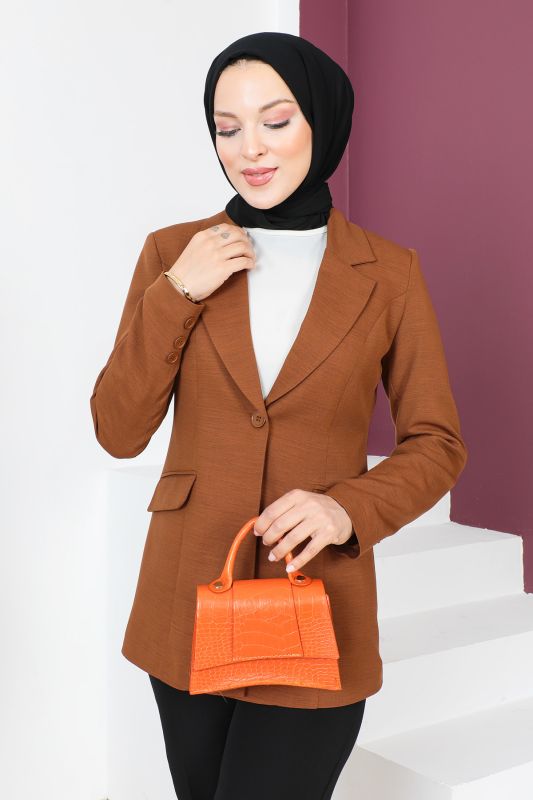 Blazer Ceket TSD230625 Kahverengi - 2