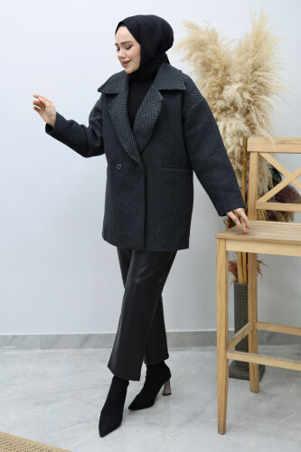 Cepli Balıksırtı Desenli Kaban TSD260129 Füme 