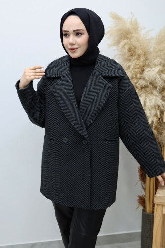 Cepli Balıksırtı Desenli Kaban TSD260129 Füme - 2