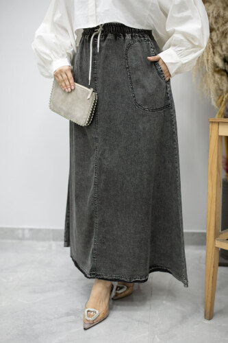 Cepli Beli Lastikli Kot Etek TSD260175 Antrasit - 2