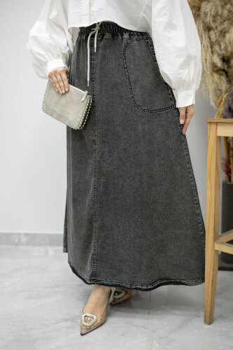 Cepli Beli Lastikli Kot Etek TSD260175 Antrasit - 4