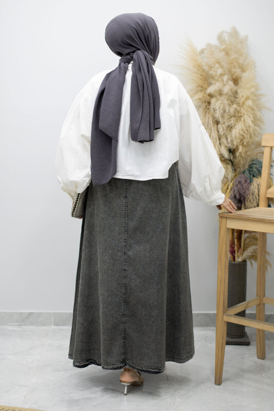 Cepli Beli Lastikli Kot Etek TSD260175 Antrasit - 6