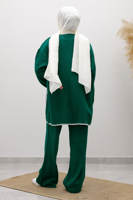 Cepli Çoban Dikişli Triko Takım TSD260100 Zümrüt Yeşil - 5