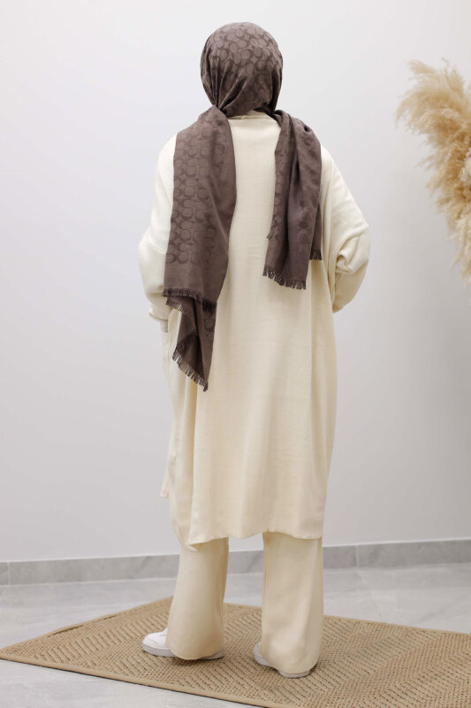 Cepli Hırkalı Üçlü Takım TSD260114 Bej - 6