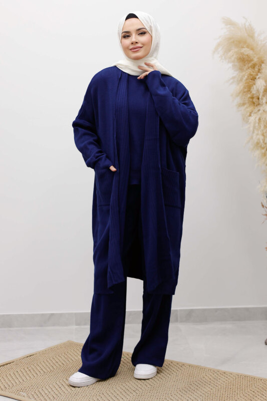 Cepli Hırkalı Üçlü Takım TSD260114 Lacivert - 3