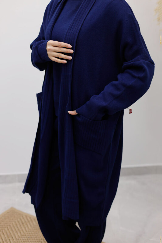 Cepli Hırkalı Üçlü Takım TSD260114 Lacivert - 4