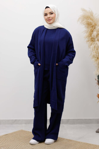 Cepli Hırkalı Üçlü Takım TSD260114 Lacivert - 5
