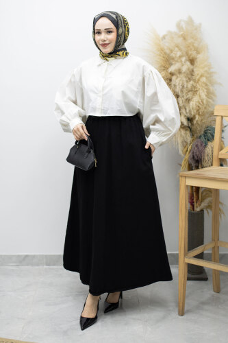 Cepli Kloş Kot Etek TSD260178 Siyah 