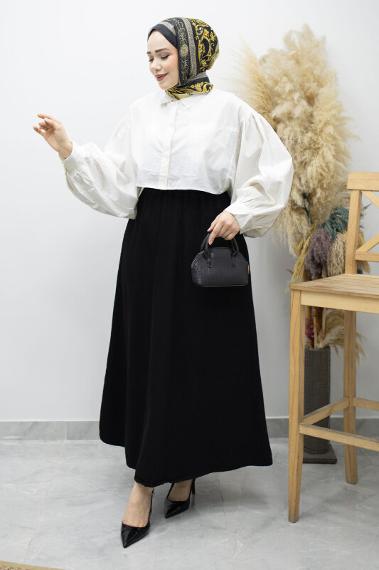 Cepli Kloş Kot Etek TSD260178 Siyah - 3