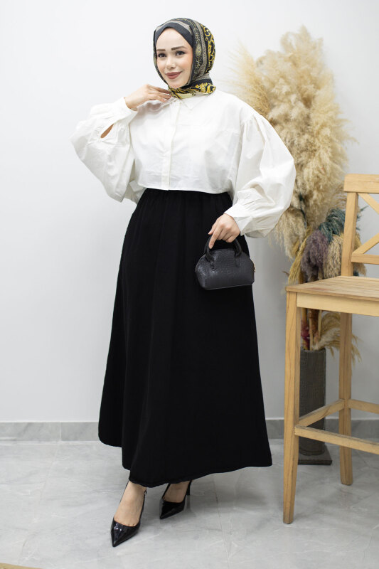 Cepli Kloş Kot Etek TSD260178 Siyah - 5