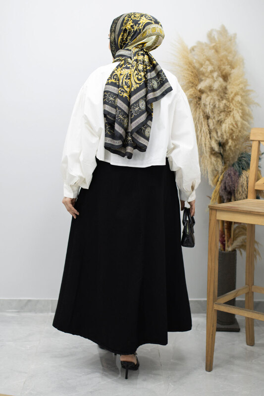 Cepli Kloş Kot Etek TSD260178 Siyah - 6