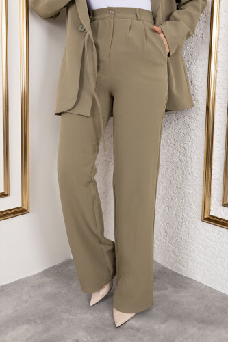 Cepli Palazzo Pantolon TSD250253 Haki - Tesettür Dünyası