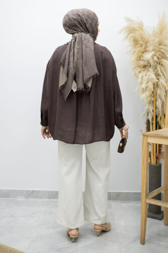 Cepli Yüksek Bel Pantolon TSD260157 Taş Rengi - 6