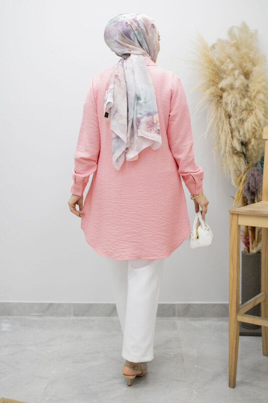 Çiçek Detaylı Gömlek TSD260193 Pembe - 6