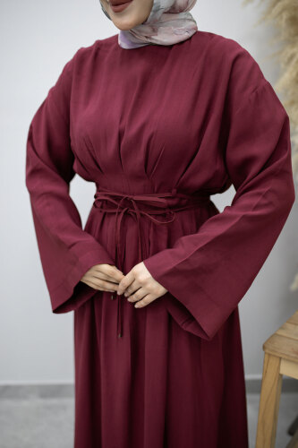 Çift Bağlamalı Pensli Elbise TSD260185 Fuşya - 4