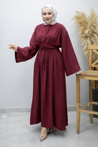 Çift Bağlamalı Pensli Elbise TSD260185 Fuşya - 5