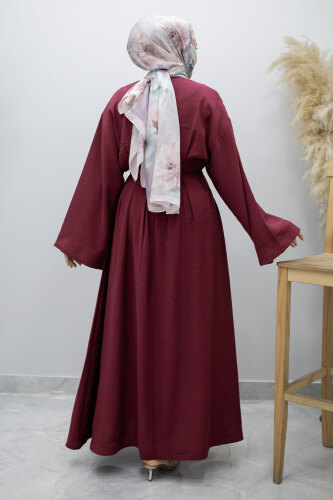 Çift Bağlamalı Pensli Elbise TSD260185 Fuşya - 6