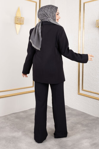 Çift Yakalı Blazer Ceket TSD250173 Siyah - 5