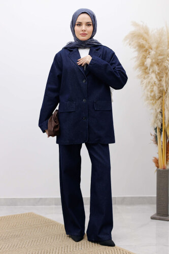 Denim Blazer Takım TSD260105 Koyu Mavi - 1