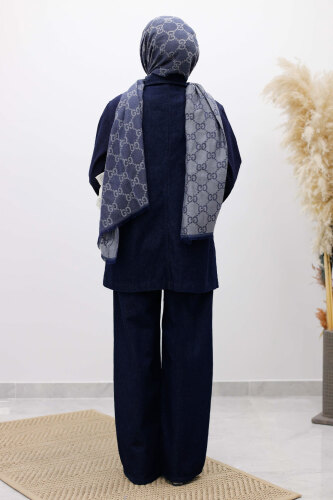 Denim Blazer Takım TSD260105 Koyu Mavi - 6