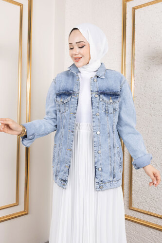 Cepli Denim Ceket TSD250177 Açık Mavi - 2