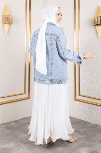 Cepli Denim Ceket TSD250177 Açık Mavi - 5