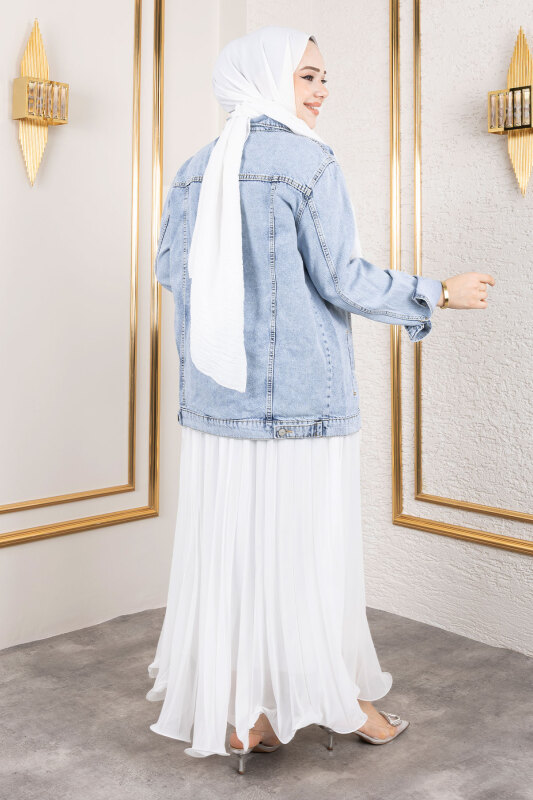 Cepli Denim Ceket TSD250177 Açık Mavi - 5