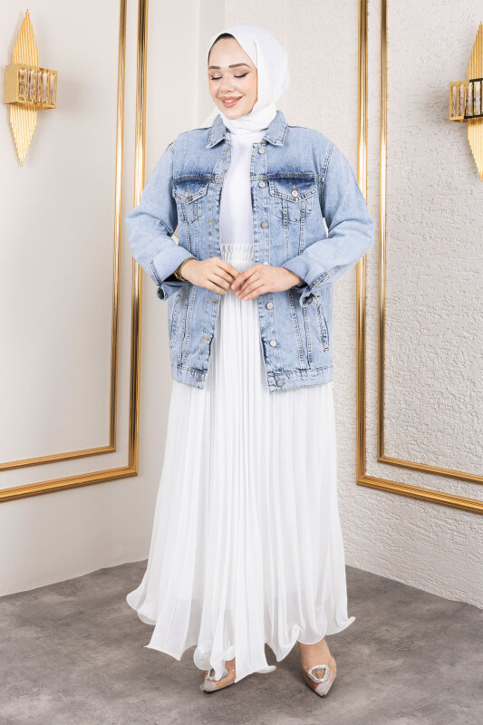 Cepli Denim Ceket TSD250177 Açık Mavi - 4