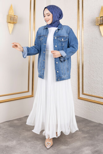 Cepli Denim Ceket TSD250177 Mavi 