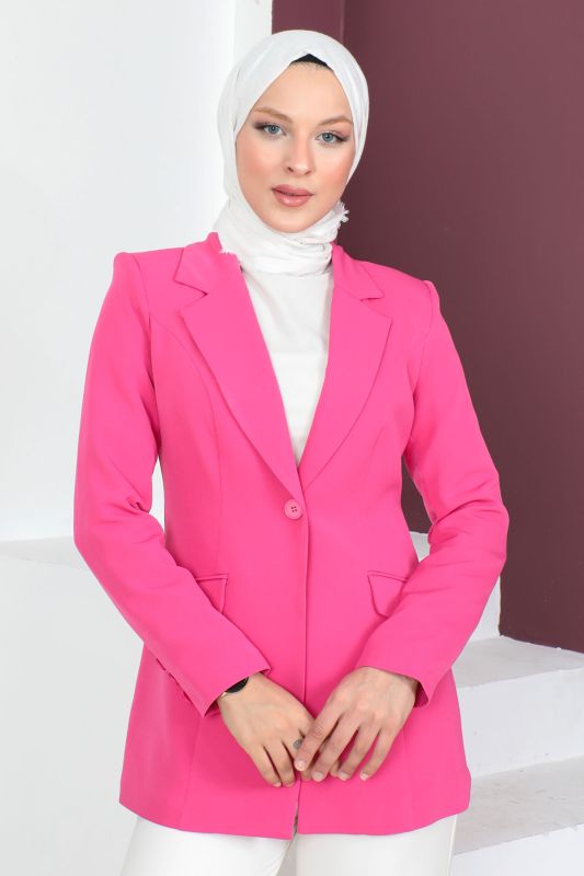 Düğmeli Blazer Ceket TSD230501 Pembe - 1