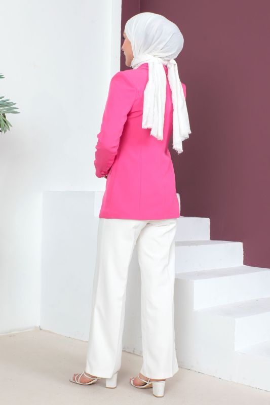 Düğmeli Blazer Ceket TSD230501 Pembe - 5