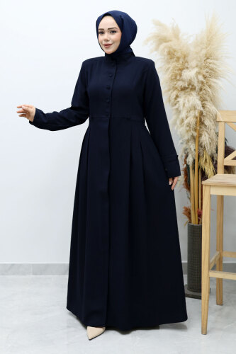 Düğmeli Hakim Yaka Ferace TSD260141 Lacivert 