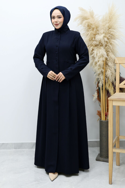 Düğmeli Hakim Yaka Ferace TSD260141 Lacivert - 3