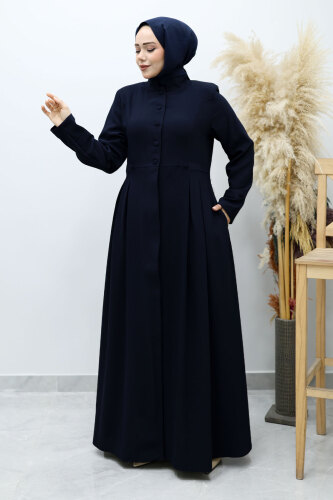 Düğmeli Hakim Yaka Ferace TSD260141 Lacivert - 5