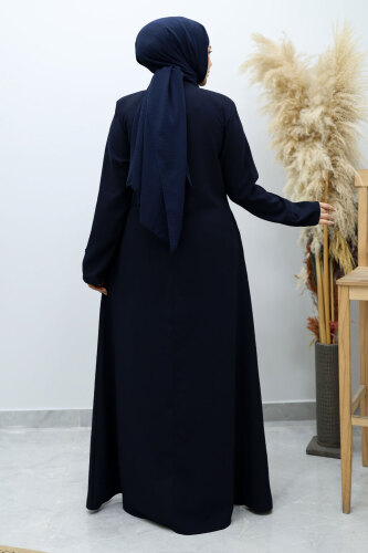 Düğmeli Hakim Yaka Ferace TSD260141 Lacivert - 6