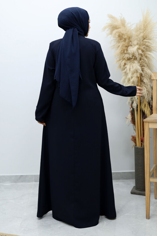 Düğmeli Hakim Yaka Ferace TSD260141 Lacivert - 6