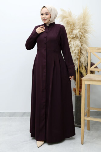 Düğmeli Hakim Yaka Ferace TSD260141 Mürdüm - 3