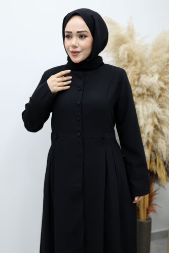 Düğmeli Hakim Yaka Ferace TSD260141 Siyah - 2