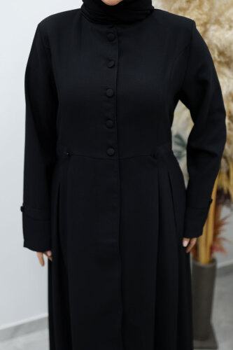 Düğmeli Hakim Yaka Ferace TSD260141 Siyah - 4