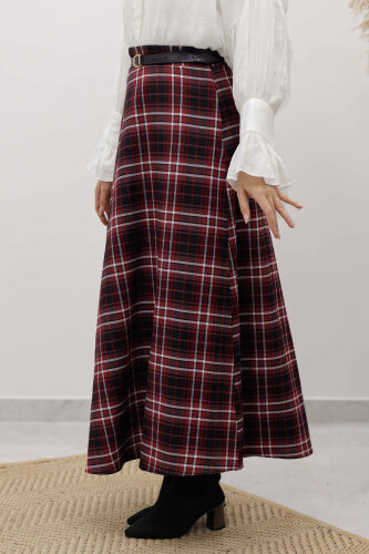 Ekose Etek TSD260102 Bordo - 4