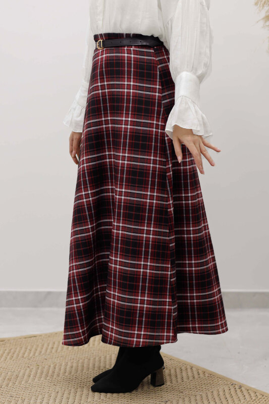 Ekose Etek TSD260102 Bordo - 4