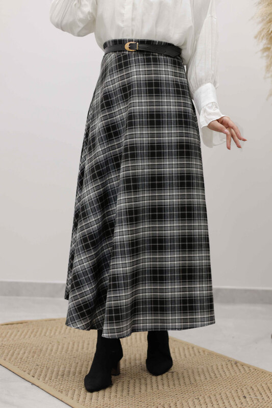 Ekose Etek TSD260102 Füme - Tesettür Dünyası (1)