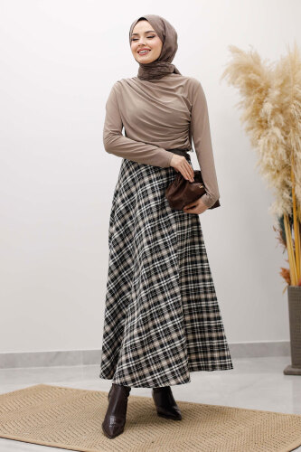 Ekose Etek TSD260102 Sütlü Kahve - 5