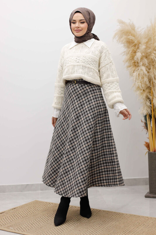 Ekose Etek TSD260102 Vizon - 3