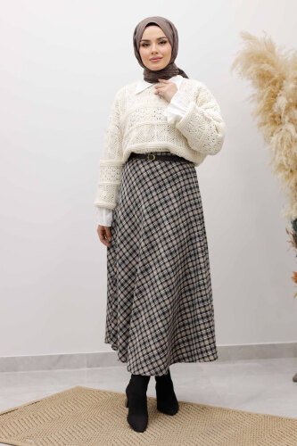 Ekose Etek TSD260102 Vizon - 5