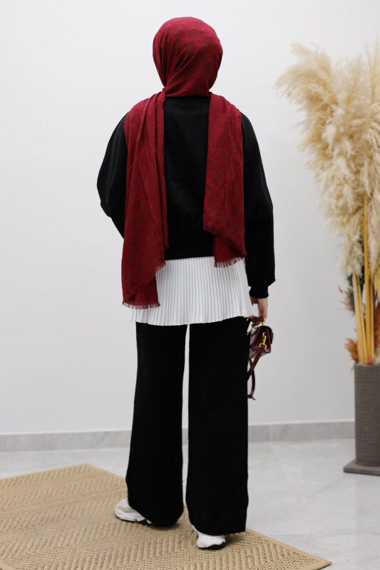 Fermuarlı Şardonlu Eşofman Takım TSD250258 Siyah - 6