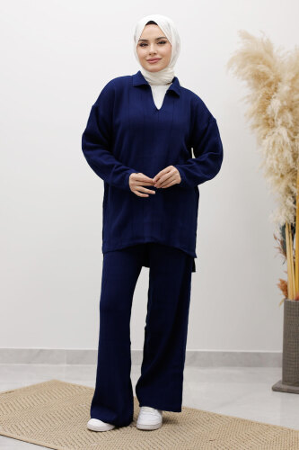 Fitilli Triko Takım TSD260118 Lacivert - TESETTÜR DÜNYASI