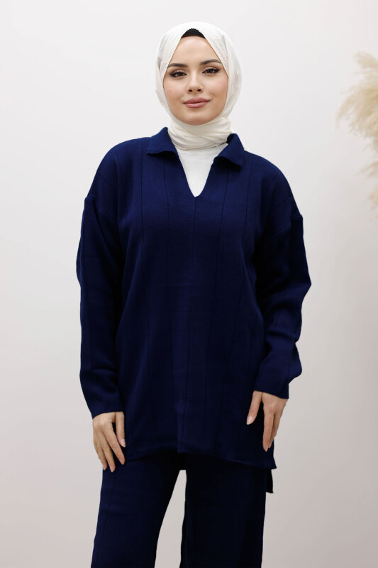 Fitilli Triko Takım TSD260118 Lacivert - TESETTÜR DÜNYASI (1)