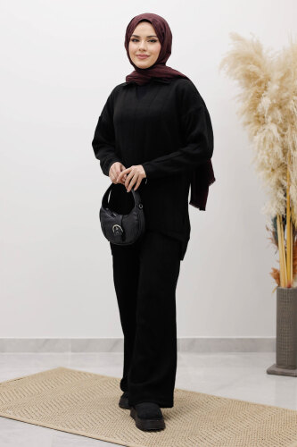 Fitilli Triko Takım TSD260118 Siyah - 3