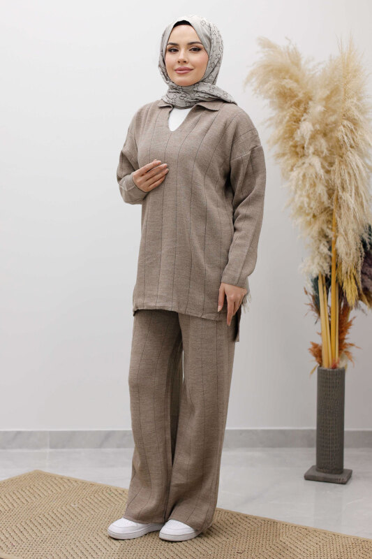 Fitilli Triko Takım TSD260118 Vizon - 3